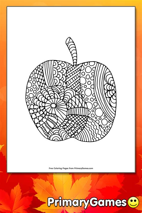 Maybe you would like to learn more about one of these? Apple Zentangle Coloring Page | Printable Fall Coloring ...