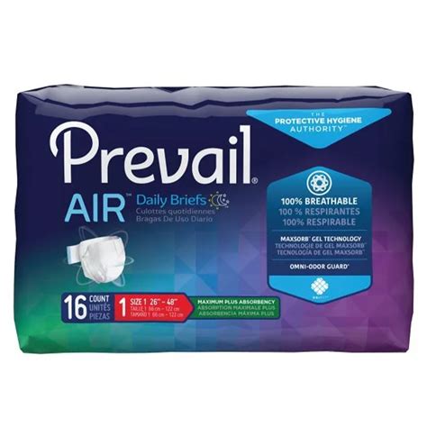 Prevail Air Stretchable Briefs Maximum Plus Absorbency M L Xl