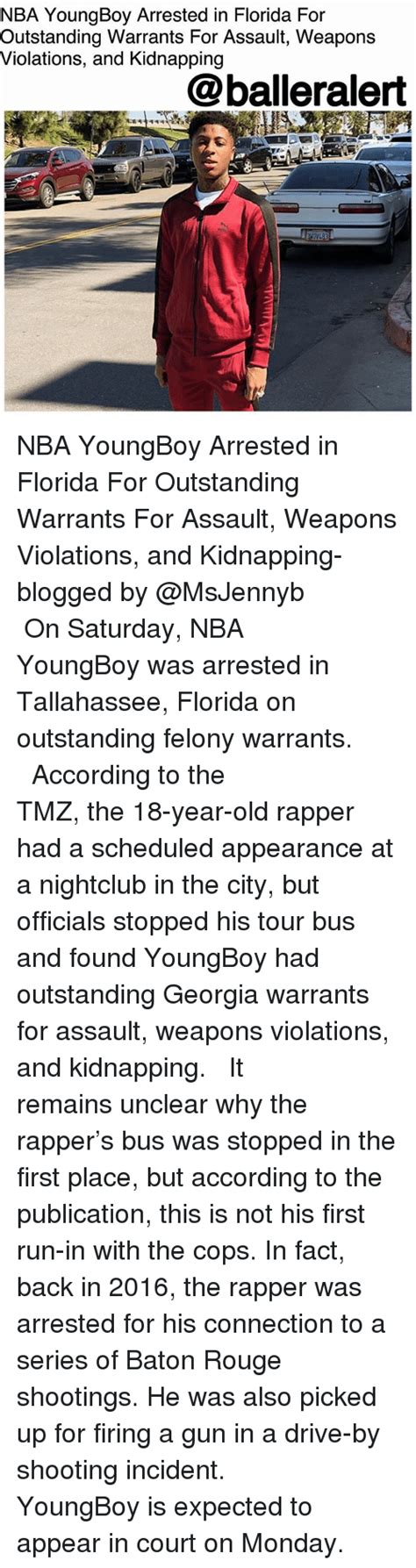 Nba Youngboy Arrested In Florida For Outstanding Warrants For Assault