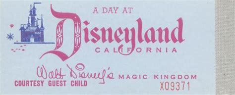 Disneyland admission ticket from 1955. Only 50 cents. | Disneyland