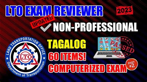 Non Professional Part 2 Exam Reviewer 2023 Tagalog Reviewer Lto