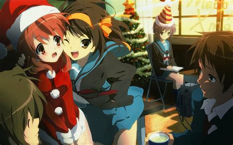 Hd Wallpaper Anime The Melancholy Of Haruhi Suzumiya Christmas