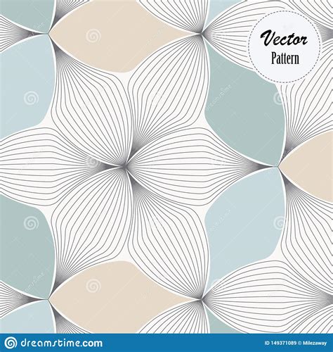 Linear Vector Pattern Repeating Geometric Abstract Petal Of Flower And
