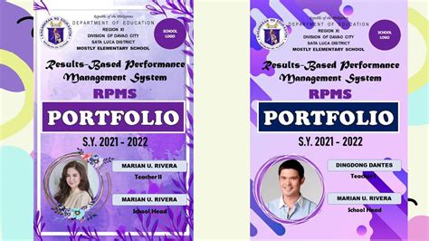 New Rpms Portfolio 2022 Purple Design For Male And Female Teachers
