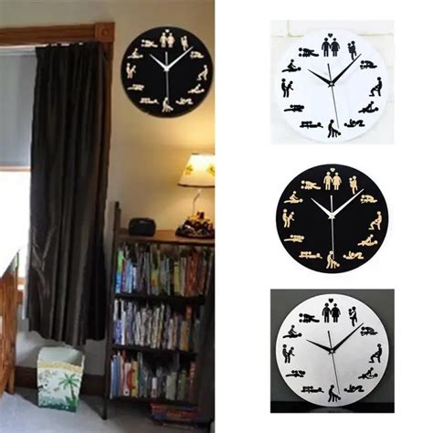 1pc Sex Position Clock Novelty Silent Wall Clock For Wedding Lover Culture Wall Watches Home