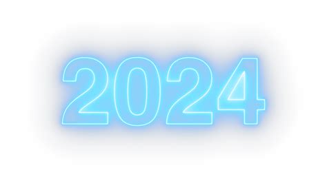 Ai Generated Blue Neon Colored 2024 On A Transparent Background 2024