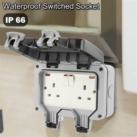 Miuline Double Outdoor Plug Socket Box Waterproof Electrical Switched