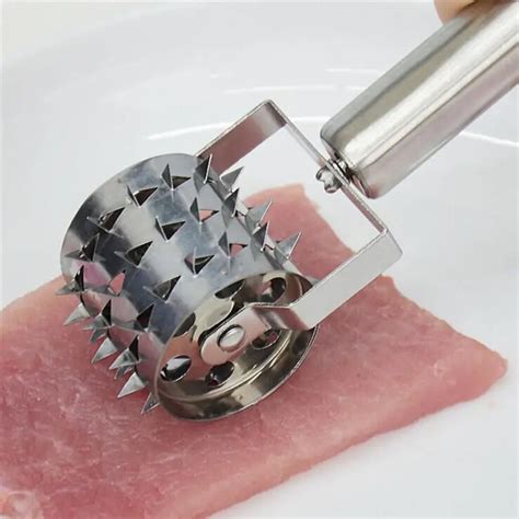 high grade stainless steel tender meat hammer meat tenderizer roller loose meat steak smashing