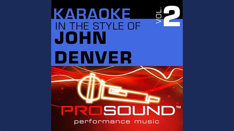 sweet surrender karaoke instrumental track in the style of john denver youtube