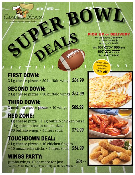 Super Bowl Sunday Food Specials Image To U