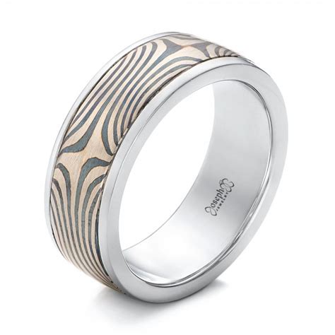 We have hand crafted a fine assortment of classy and timeless view our mens diamond bands available in yellow, white, rose gold, or black rhodium. Men's Platinum and Mokume Wedding Band #102130 - Seattle ...