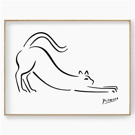 Pablo Picasso Cat Sketch Print Picasso Cat Wall Art Picasso Etsy