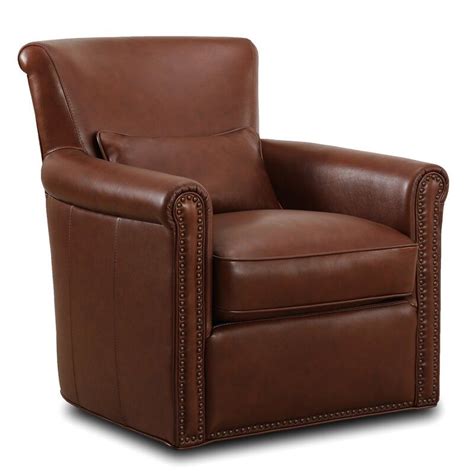 Darby Home Co Sterrett Genuine Leather Self Centering Swivel Club Chair