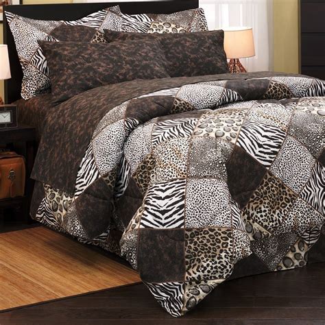 Leopard Zebra Safari Animal Print 8pc Queen Sz Bedding Comforter Sheet