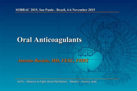 Oral Anticoagulants Sao Paulo Ppt