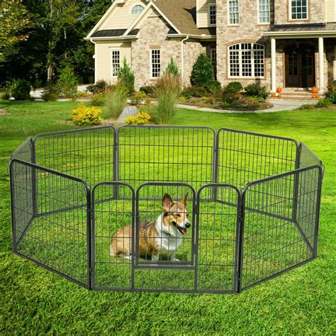 Topcobe Playpen For Pet Dog Puppy Cat 8 Panel Heavy Duty Large Dog