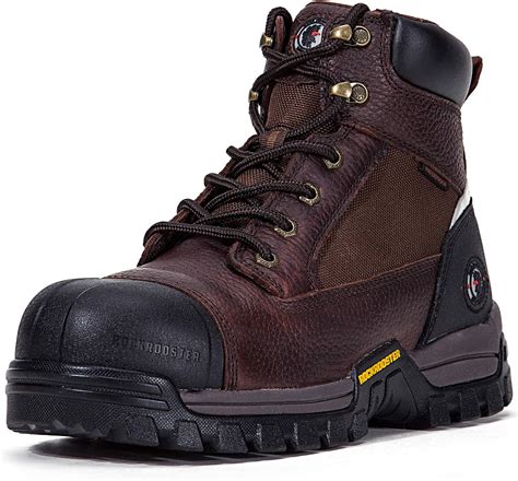 rockrooster woodland work boots for men 8 inch composite toe lace up leather boots waterproof