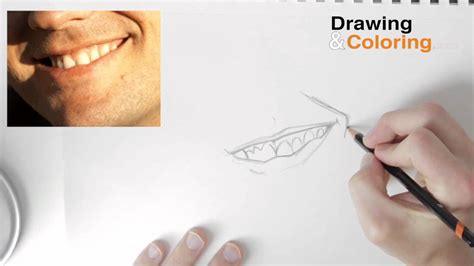 How To Draw A Smiling Mouth And Teeth Step By Step Youtube