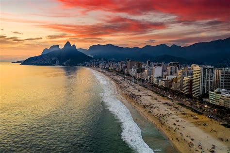 Beautiful Panorama Of Rio De Janeiro At Twilight Brazil Corcovado