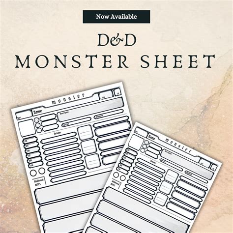 Fillable Monster Sheet For D D Dm Dungeon Master Tools Npc Stats Sheet Fillable And Printable