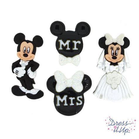 Mickey And Minnie Wedding Dress It Up Buttons