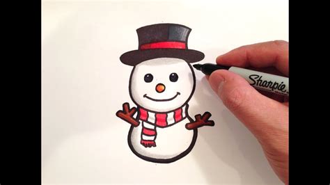 How To Draw A Cute Snowman Youtube