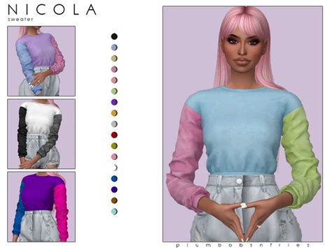 Plumbobs N Fries Nicola Sweater Sims 4 Mods Clothes Sims 4 Sims