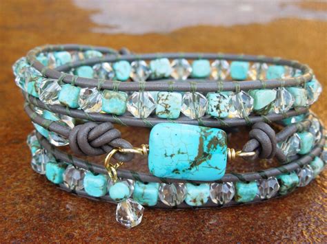 Crystal Turquoise Wrap Bracelet Etsy