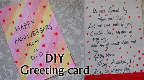 Anniversary Card Ideas For Parents Diy Card Ideas