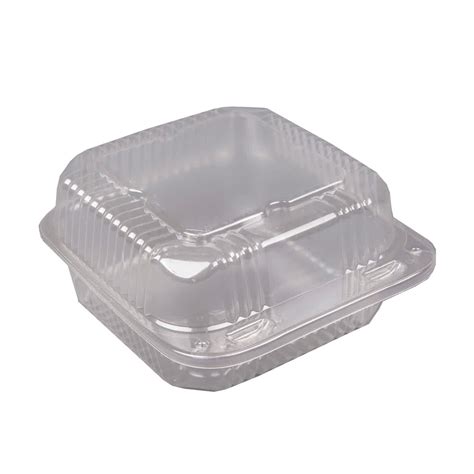 Durable Inc Clear 6 Square Plastic Hinged Sandwich Container Pxt600