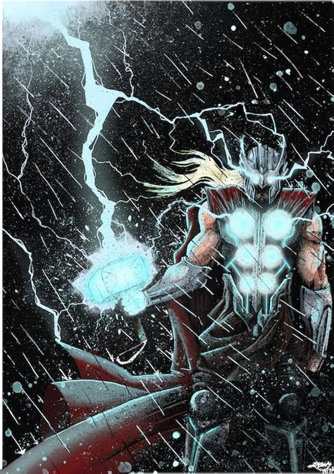 thor god of thunder marvel comics full colour prints etsy