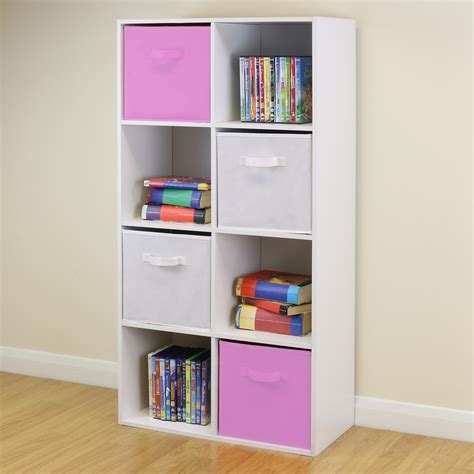 8 Cube Kids Pink And White Toygames Storage Unit Girlsboys Bedroom