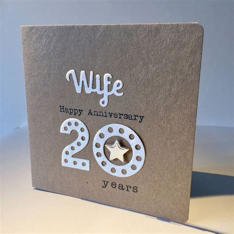 20th Wedding Anniversary Card Wife 20 Years China Etsy Uk