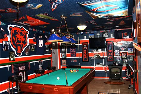 Chicago Bears Themed Billiard Room Chicago Bears Man Cave Chicago