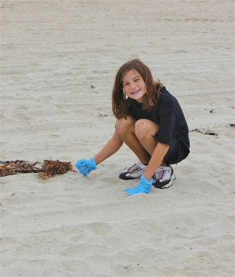 Huntington Beach Girl Scout Troop Beach Clean Up Day