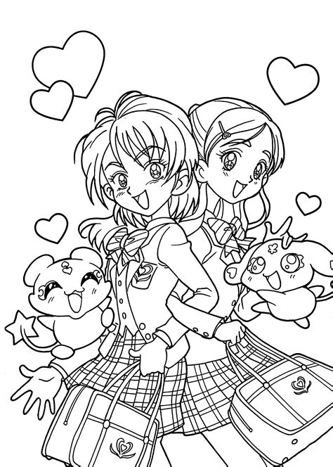 Printable Coloring Pages Of Anime School Girls