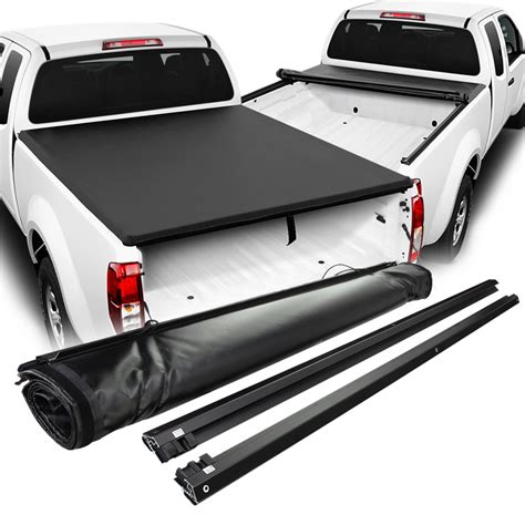 Black Roll Up Tonneau Cover For 05 18 Frontier Extended Cab 72 Inches
