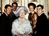 Princess Anne with her siblings and the Queen Mother at Windsor in 1985 ...