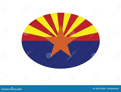 Arizona Flag State Symbol State Sign Usa Stock Vector Illustration Of