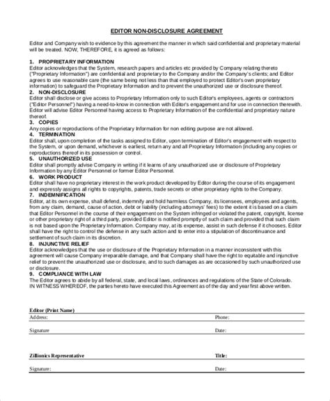 A nondisclosure agreement acts as a legal contract between two parties to outline the confidentiality of information and material shared between them. FREE 11+ Sample Non-Disclosure Agreement Forms in PDF | MS ...