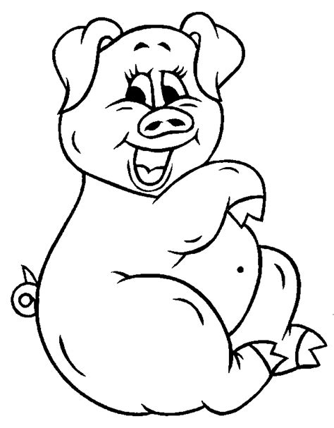 Pig Print Out Coloring Home