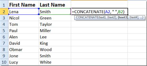 How To Quickly Combine The First And Last Names In One Cell In Excel