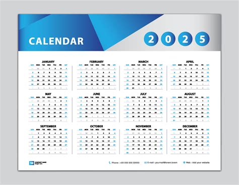 Calendar 2025 Template Desk Calendar 2025 Design Wall Calendar 2025