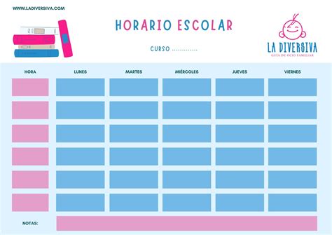 Descarga La Plantilla Del Horario Escolar Para Ni 241 Os Y Ni 241 As