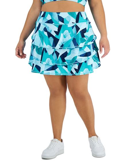 Id Ideology Plus Size Printed Flounce Skort Created For Macys Macys