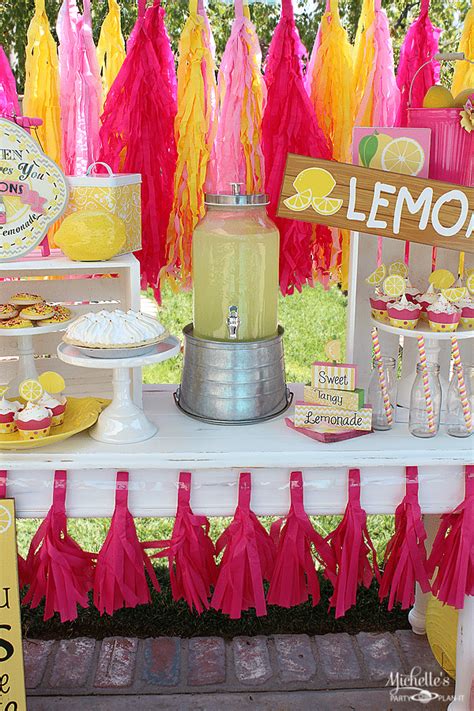 yellow and pink lemonade themed party idea