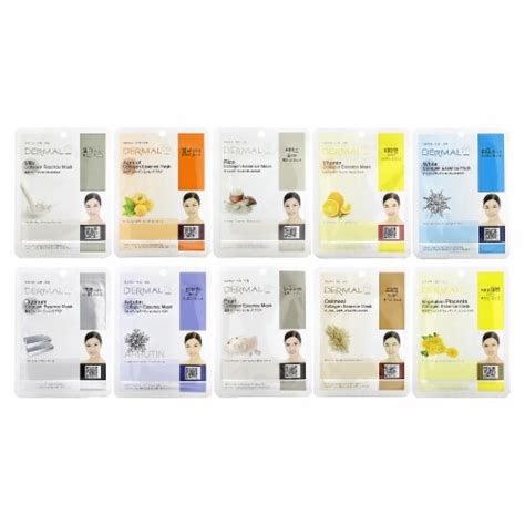 dermal brighten collagen essence masks assorted sheet mask mega 10 pack the ultimate 10 count