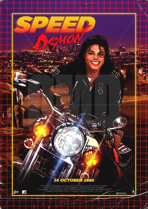 Michael Jackson Speed Demon Original Poster Art Print Etsy