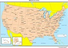 Mapa de estados UNIDOS que muestra las ciudades - Mapa de estados ...