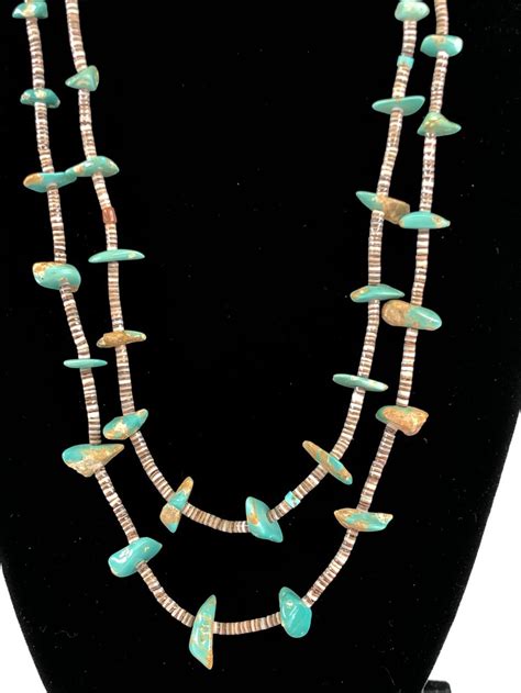 Lot Native American Turquoise And Sterling Necklace